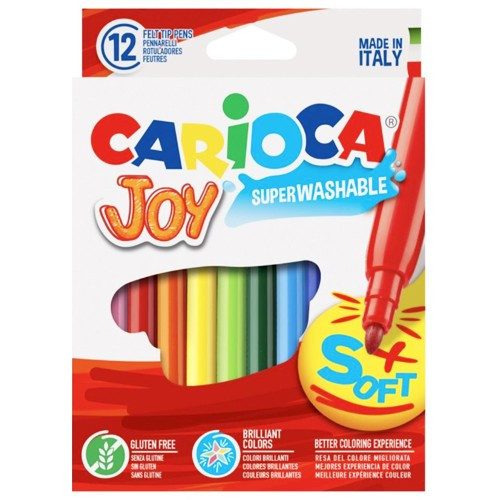 CARIOCA joy μαρκαδόροι πλενόμενοι ζωγραφικής λεπτοί 12τεμ – Μαρκαδόροι Ζωγραφικής