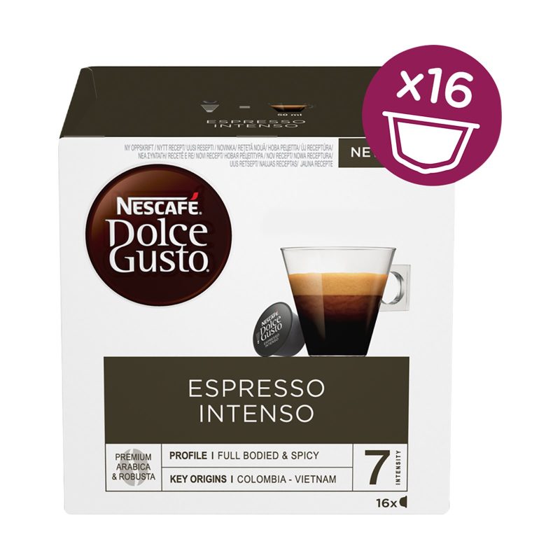NESCAFE dolce gusto καφές espresso intenso σε κάψουλες συμβατές με μηχανή Nespresso 16τεμ – Κάψουλες Καφέ και Ροφημάτων