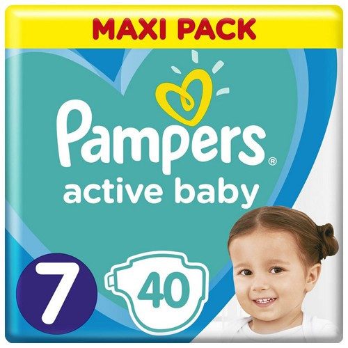 PAMPERS active baby βρεφικές πάνες No7 15+kg 40τεμ – Πάνες Μωρού