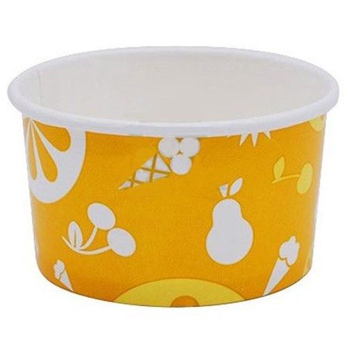 Κύπελλο παγωτού χάρτινο yellow 8oz ή 236ml 50τεμ – MrPanda – Μπωλ/Κύπελλα μιας Χρήσης (Χονδρική)