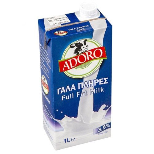 ADORO γάλα πλήρες 3,5% 1lt – Γάλατα και Φυτικά Ροφήματα