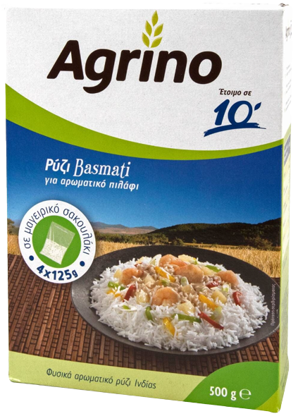 AGRINO ρύζι basmati σε μαγειρικό σακουλάκι 4x125gr