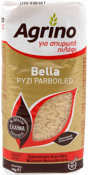 AGRINO ρύζι parboiled bella για σπυρωτό πιλάφι 1kg