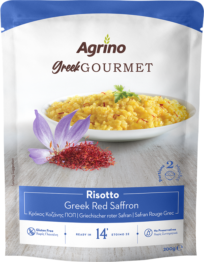 AGRINO bistro ριζότο με σαφράν και κρόκο κοζάνης ΠΟΠ 200gr – Τρόφιμα Μακράς Συντήρησης
