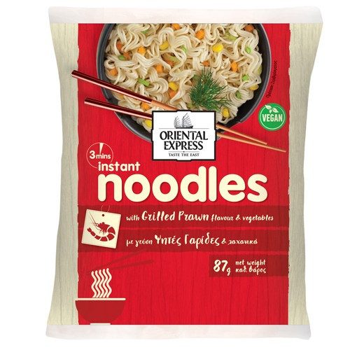 ORIENTAL EXPRESS 3' noodles με γεύση ψητή γαρίδα 87gr – Τρόφιμα Μακράς Συντήρησης