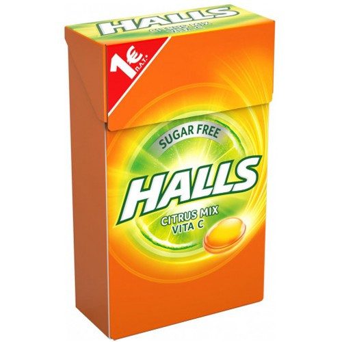 HALLS καραμέλες βιταμίνη C με γεύση φρούτων χωρίς ζάχαρη 12x28gr – Καραμέλες, Γλειφιτζούρια και Τσίχλες