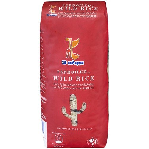 3ΑΛΦΑ ρύζι άγριο με parboiled 500gr – 3 Άλφα