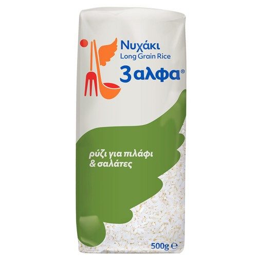 3ΑΛΦΑ ρύζι νυχάκι 500gr – 3 Άλφα