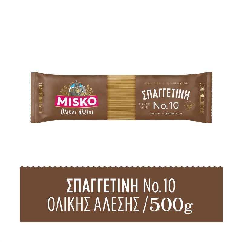 MISKO ζυμαρικά σπαγγέτι No10 ολικής αλέσεως 500gr
