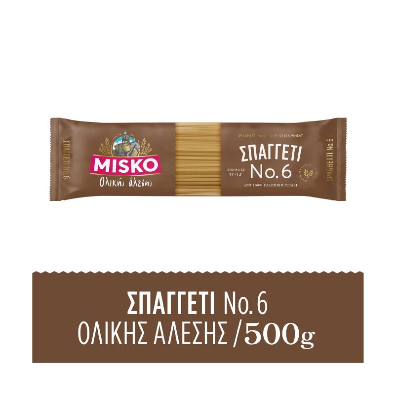 MISKO ζυμαρικά σπαγγέτι No6 ολικής αλέσεως 500gr
