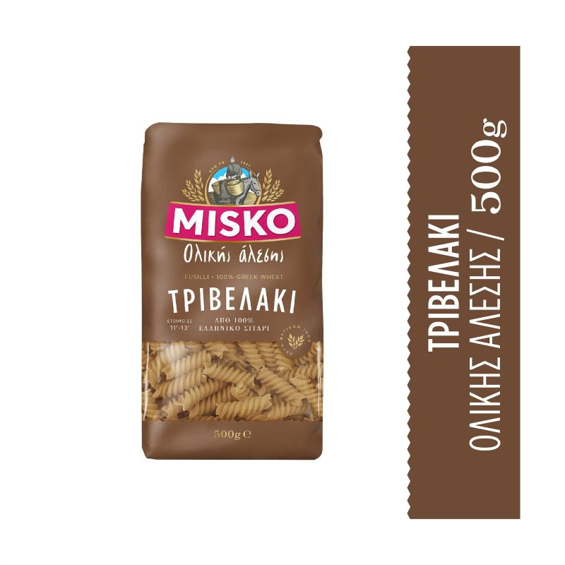 MISKO ζυμαρικά τριβελάκι ολικής αλέσεως 500gr