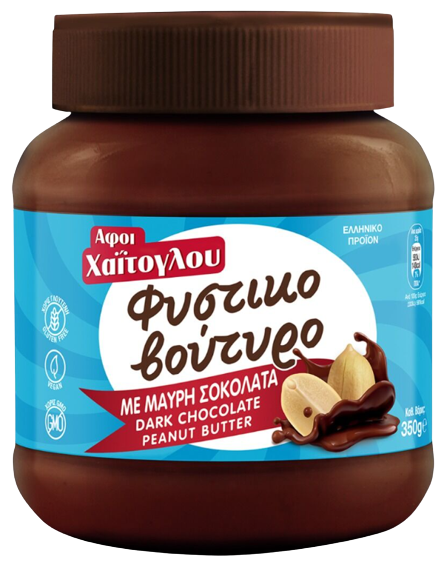 ΑΦΟΙ ΧΑΙΤΟΓΛΟΥ φυστικοβούτυρο με μαύρη σοκολάτα 350gr – Αφοι Χαΐτογλου – Είδη Επάλειψης