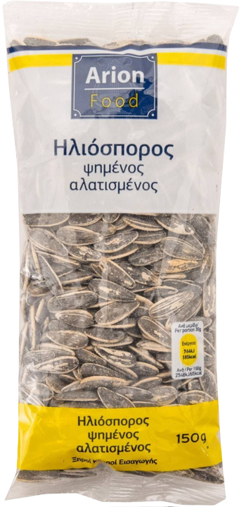 ARION Food ηλιόσπορος ψημένος αλατισμένος 150gr – Ξηροί Καρποί και Αποξηραμένα Φρούτα
