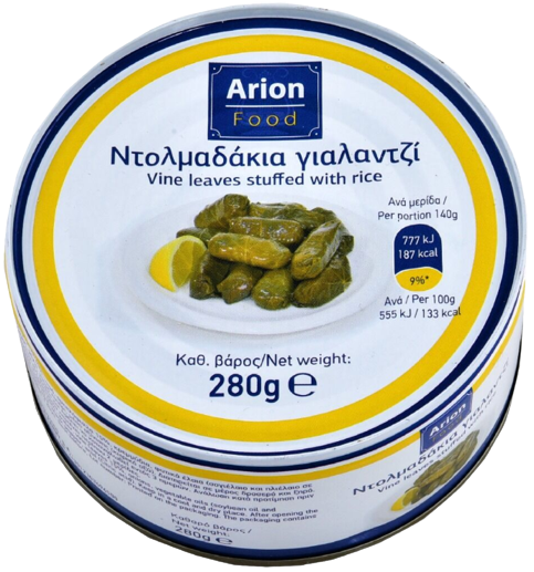 ARION Food κονσέρβα ντολμαδάκια γιαλαντζί 280gr – Τρόφιμα Μακράς Συντήρησης