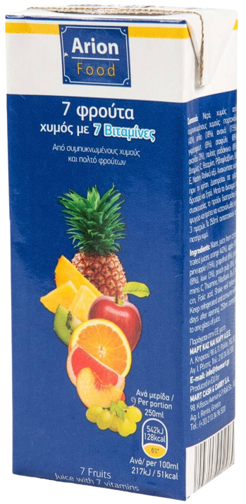 ARION Food χυμός με 7 φρούτα 250ml – Χυμοί