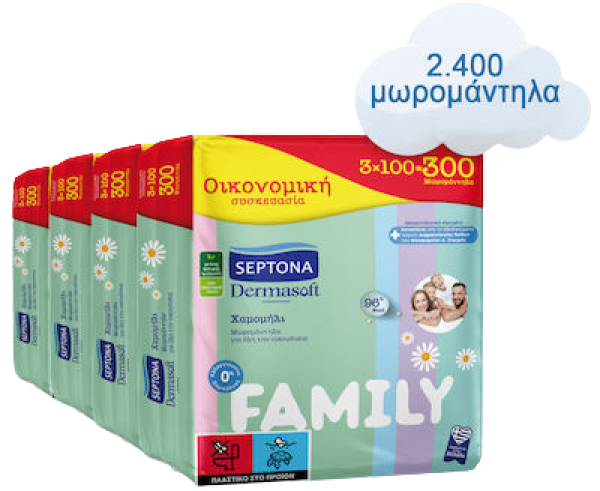 SEPTONA μωρομάντηλα Dermasoft Family 24x100τεμ