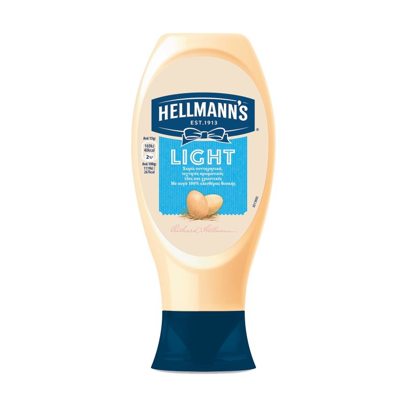 HELLMANN'S μαγιονέζα light top down 430ml – Σάλτσες και Dressings