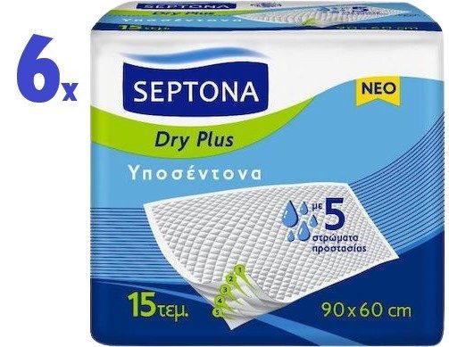 SEPTONA dry plus υποσέντονα 90x60cm 6x15τεμ – Υποσέντονα Ακράτειας