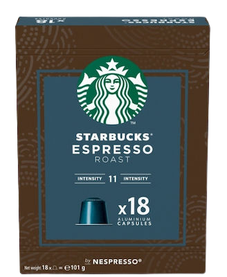 STARBUCKS καφές σε κάψουλες espresso roast συμβατές με μηχανή Nespresso 18τεμ – Κάψουλες Καφέ και Ροφημάτων
