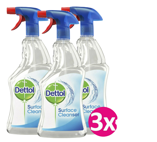 DETTOL απολυμαντικό επιφανειών surface cleanser 3x500ml – Καθαριστικά Επιφανειών