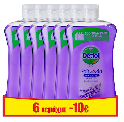 DETTOL κρεμοσάπουνο λεβάντα 6x750ml – Προϊόντα Καθαρισμού Σώματος