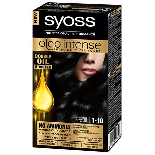 SYOSS βαφή μαλλιών oleo intense έντονο μαύρο 1-10 – Βαφές Μαλλιών