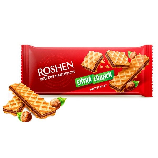 ROSHEN γκοφρέτα wafers sandwich thin με φουντούκι 142gr – Σοκολάτες