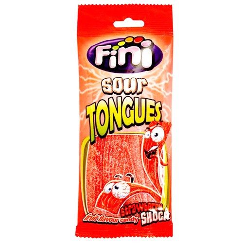 FINI ζελεδάκια sour tonques φράουλας 100gr – Καραμέλες, Γλειφιτζούρια και Τσίχλες