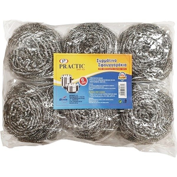 PRACTIC συρμάτινο γαλβανιζέ σφουγγαράκι 6x10gr – Σφουγγάρια Κουζίνας