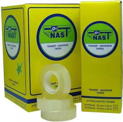 NAST ταινία διαφανής 12mmx33m – Αυτοκόλλητες Ταινίες