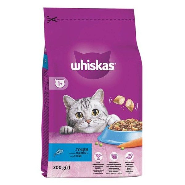 WHISKAS γατοτροφή κροκέτα με τόνο 300gr – Ξηρά Τροφή Γάτας