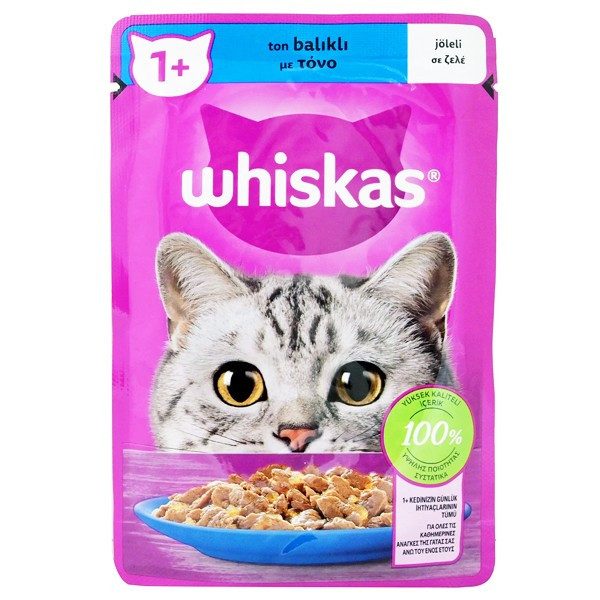 WHISKAS γατοτροφή υγρή pure delight τόνος 85gr – Υγρή Τροφή Γάτας