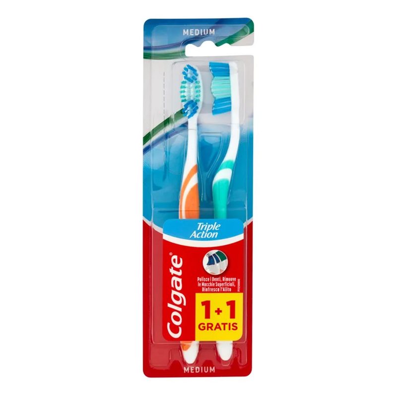 COLGATE οδοντόβουρτσα Triple Action μέτρια 2τεμ – Οδοντόβουρτσες Απλές
