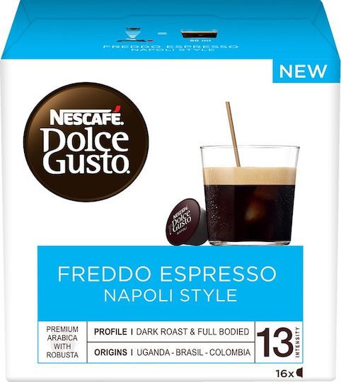 NESCAFE dolce gusto καφές espresso freddo napoli style σε κάψουλες συμβατές με μηχανή Nespresso 16τεμ – Κάψουλες Καφέ και Ροφημάτων