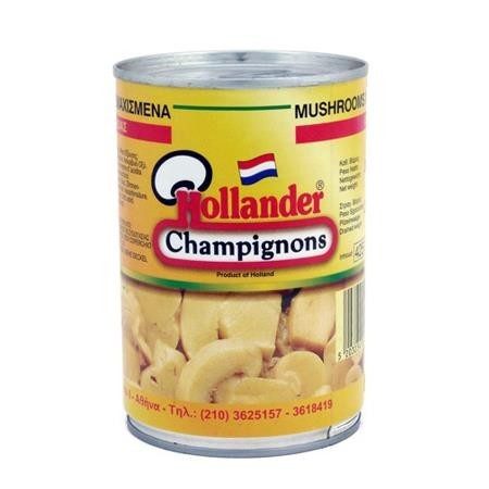 HOLLANDER μανιτάρια τεμαχισμένα 380gr – Τρόφιμα Μακράς Συντήρησης