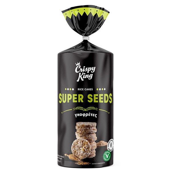 CRISPY KING ρυζογκοφρέτες με super seeds 100gr – Αλμυρά Snacks