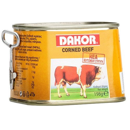DAKOR corned beef 198gr – Τρόφιμα Μακράς Συντήρησης
