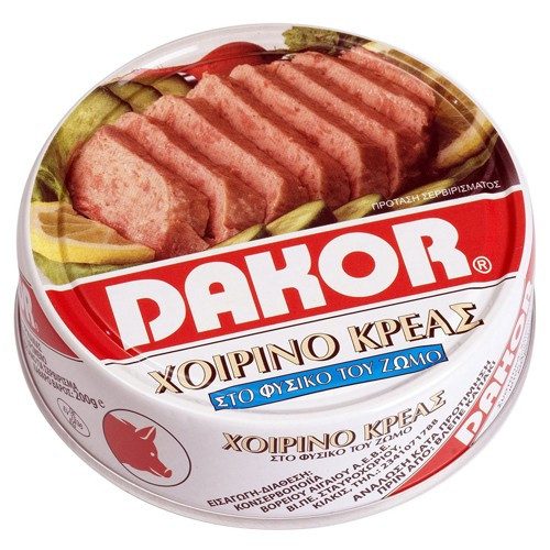 DAKOR χοιρινό κρέας στο φυσικό της ζωμό 200gr – Τρόφιμα Μακράς Συντήρησης