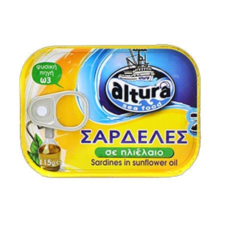 ALTURA σαρδέλες σε ηλιέλαιο 125gr – Τρόφιμα Μακράς Συντήρησης