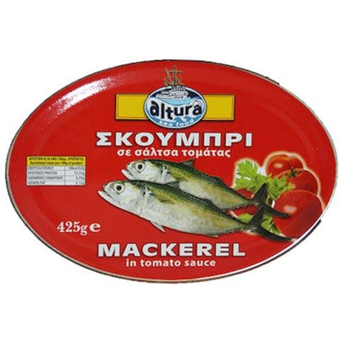 ALTURA σκουμπρί σε σάλτσα τομάτας 425gr – Τρόφιμα Μακράς Συντήρησης