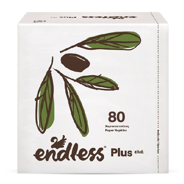 ENDLESS χαρτοπετσέτες plus ελιά 30x30cm 80 φύλλα