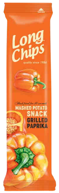 LONG CHIPS από πουρέ πατάτας με πάπρικα 75gr – Πατατάκια