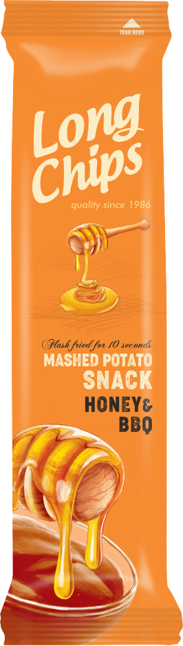 LONG CHIPS από πουρέ πατάτας με μέλι και μπάρμπεκιου 75gr – Πατατάκια