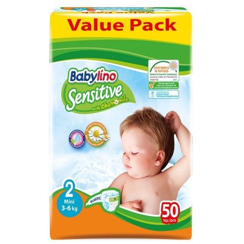 BABYLINO πάνες Sensitive mini No2 3-6kg 50τεμ – Πάνες Μωρού