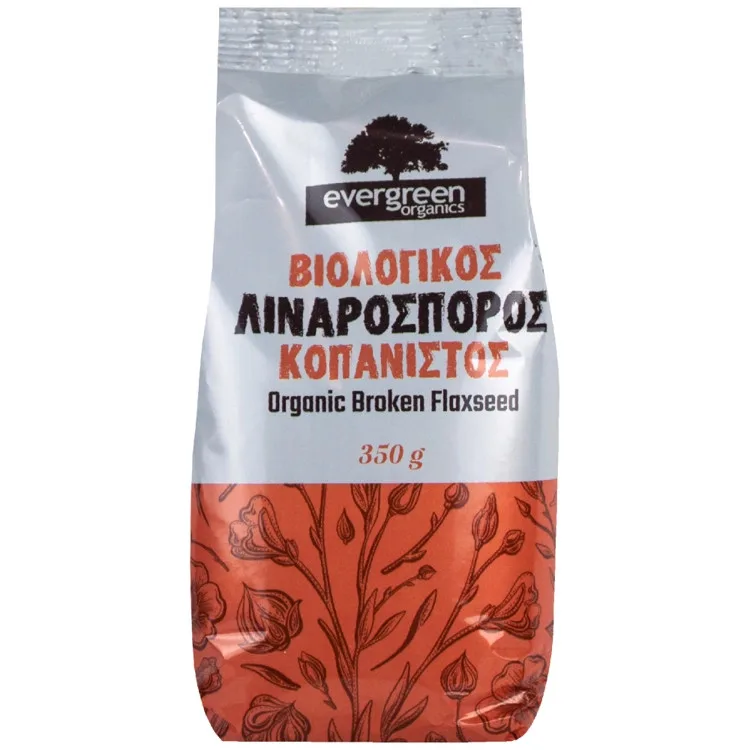 EVERGREEN ORGANICS λιναρόσπορος κοπανιστός 500gr – Ξηροί Καρποί και Αποξηραμένα Φρούτα