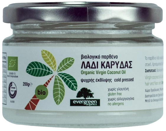 EVERGREEN ORGANICS παρθένο λάδι καρύδας 200gr