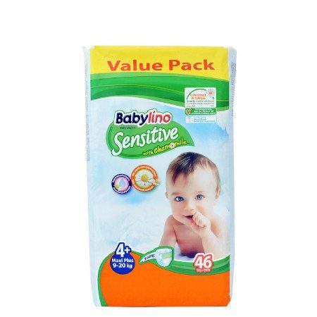BABYLINO πάνες Sensitive maxi plus No4+ 10-15kg 46τεμ – Πάνες Μωρού