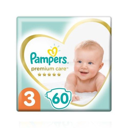 PAMPERS premium care βρεφικές πάνες No3 5-9kg 60τεμ – Πάνες Μωρού