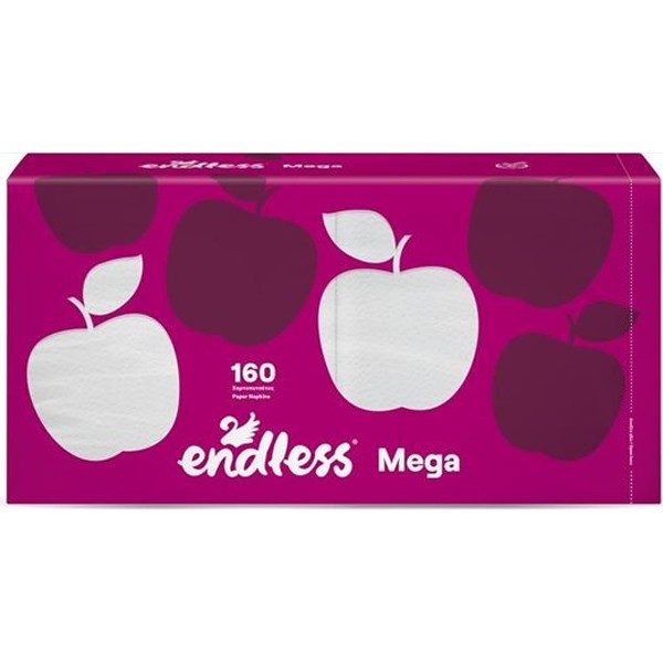 ENDLESS χαρτοπετσέτες mega λευκή 33x33cm 160 φύλλα