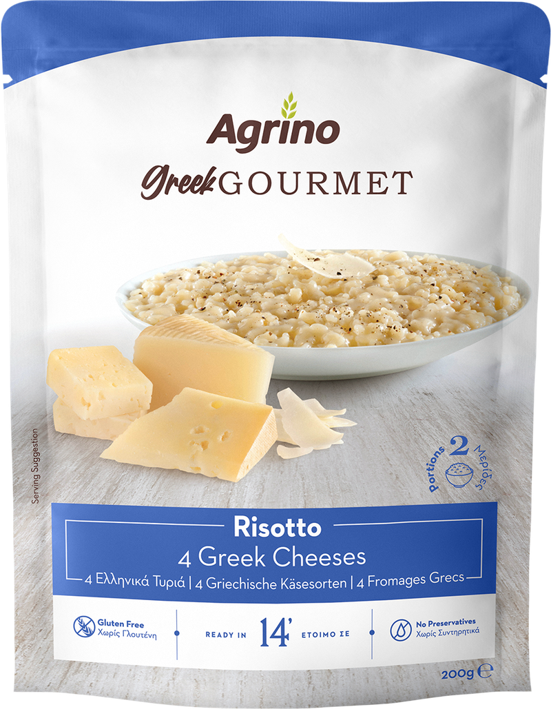 AGRINO bistro ριζότο με 4 τυριά 200gr – Τρόφιμα Μακράς Συντήρησης